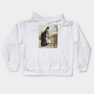 On the Balcony by Berthe Morisot Kids Hoodie